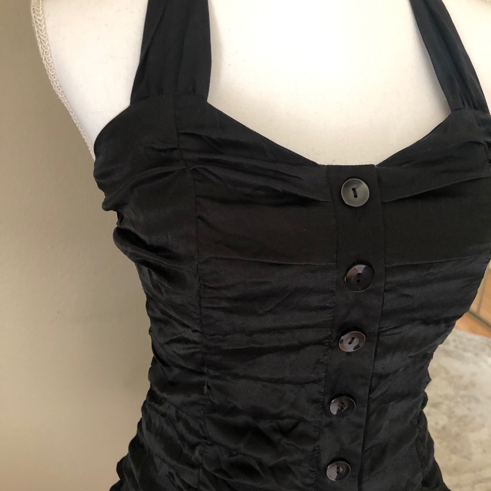 Ruched silk halter top
